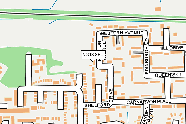 NG13 8FU map - OS OpenMap – Local (Ordnance Survey)