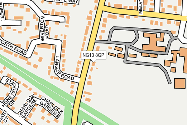 NG13 8GP map - OS OpenMap – Local (Ordnance Survey)