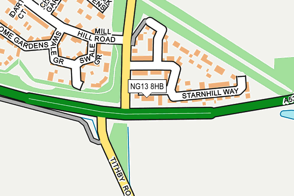 NG13 8HB map - OS OpenMap – Local (Ordnance Survey)