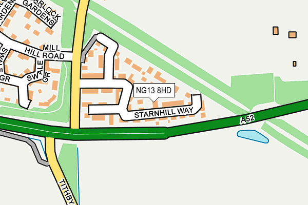 NG13 8HD map - OS OpenMap – Local (Ordnance Survey)