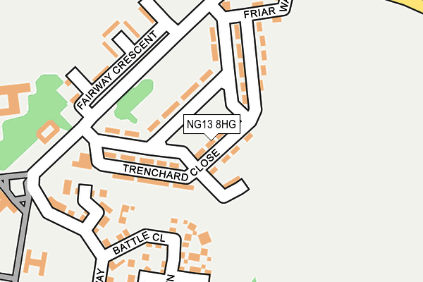 NG13 8HG map - OS OpenMap – Local (Ordnance Survey)