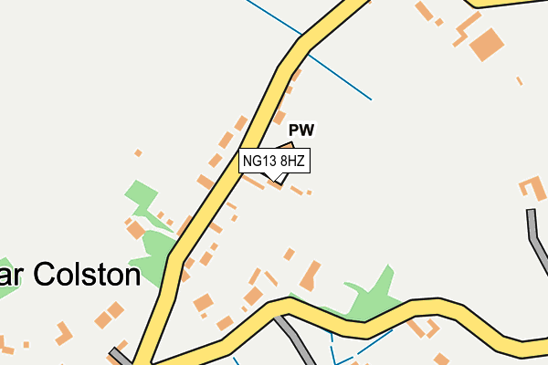 NG13 8HZ map - OS OpenMap – Local (Ordnance Survey)