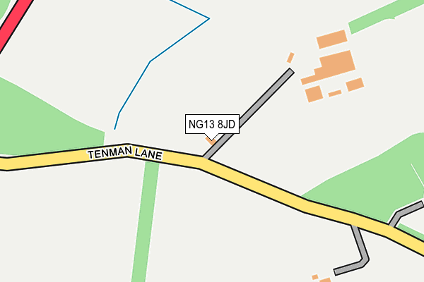 NG13 8JD map - OS OpenMap – Local (Ordnance Survey)