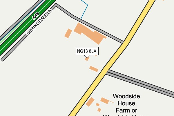 NG13 8LA map - OS OpenMap – Local (Ordnance Survey)