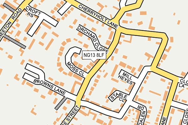 NG13 8LF map - OS OpenMap – Local (Ordnance Survey)