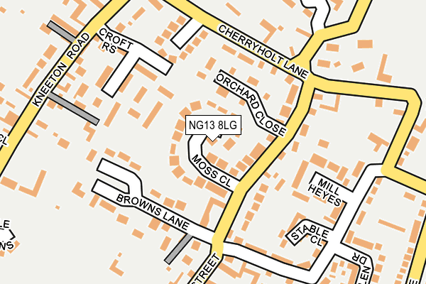 NG13 8LG map - OS OpenMap – Local (Ordnance Survey)