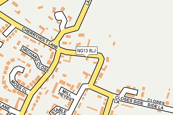 NG13 8LJ map - OS OpenMap – Local (Ordnance Survey)