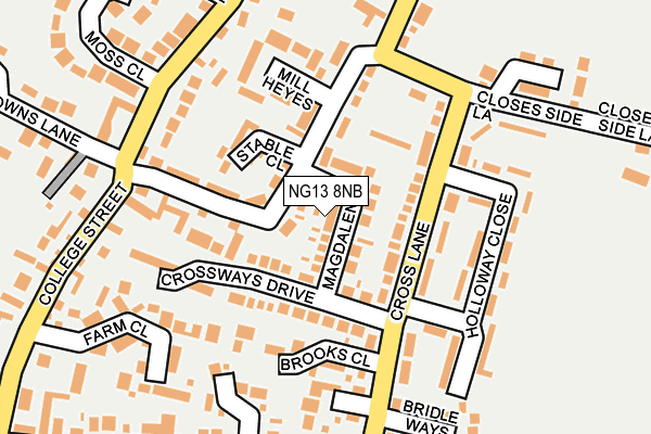 NG13 8NB map - OS OpenMap – Local (Ordnance Survey)