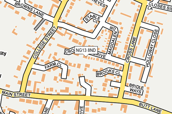 NG13 8ND map - OS OpenMap – Local (Ordnance Survey)