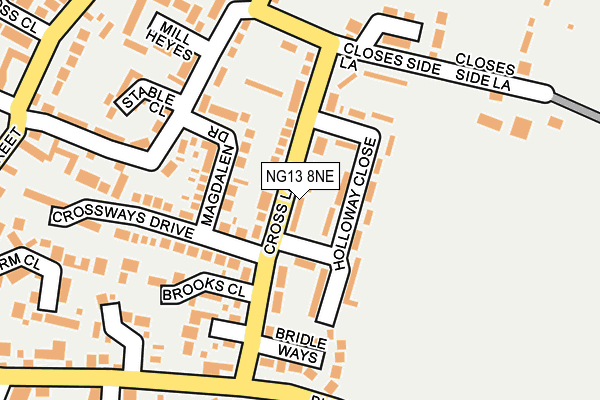 NG13 8NE map - OS OpenMap – Local (Ordnance Survey)