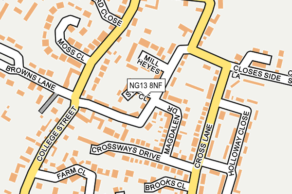 NG13 8NF map - OS OpenMap – Local (Ordnance Survey)