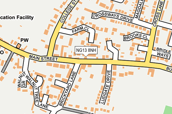 NG13 8NH map - OS OpenMap – Local (Ordnance Survey)