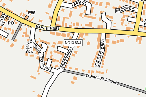 NG13 8NJ map - OS OpenMap – Local (Ordnance Survey)