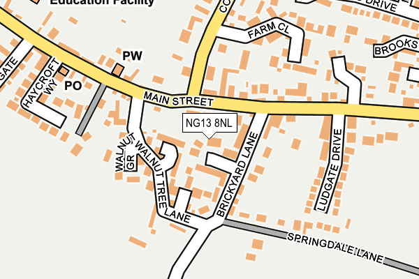 NG13 8NL map - OS OpenMap – Local (Ordnance Survey)