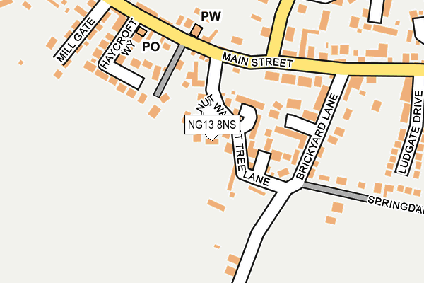NG13 8NS map - OS OpenMap – Local (Ordnance Survey)