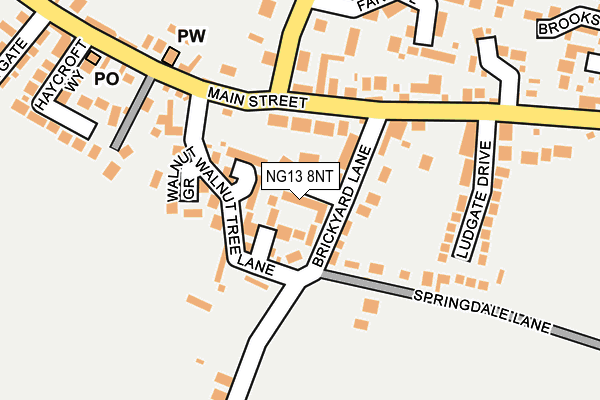 NG13 8NT map - OS OpenMap – Local (Ordnance Survey)