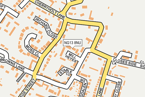 NG13 8NU map - OS OpenMap – Local (Ordnance Survey)