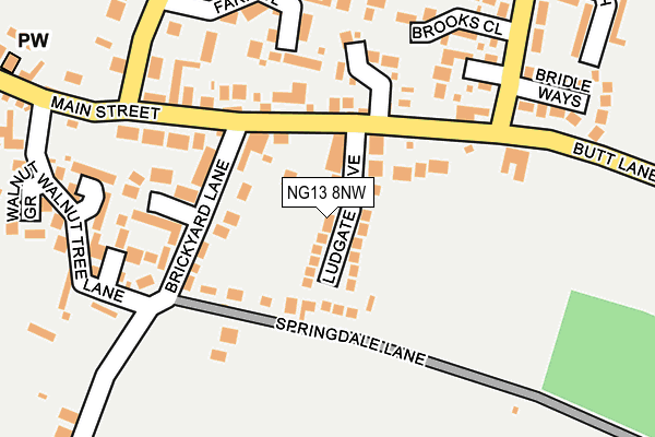 NG13 8NW map - OS OpenMap – Local (Ordnance Survey)