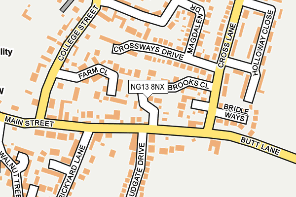 NG13 8NX map - OS OpenMap – Local (Ordnance Survey)