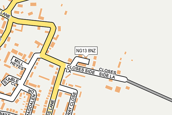 NG13 8NZ map - OS OpenMap – Local (Ordnance Survey)