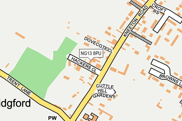 NG13 8PU map - OS OpenMap – Local (Ordnance Survey)