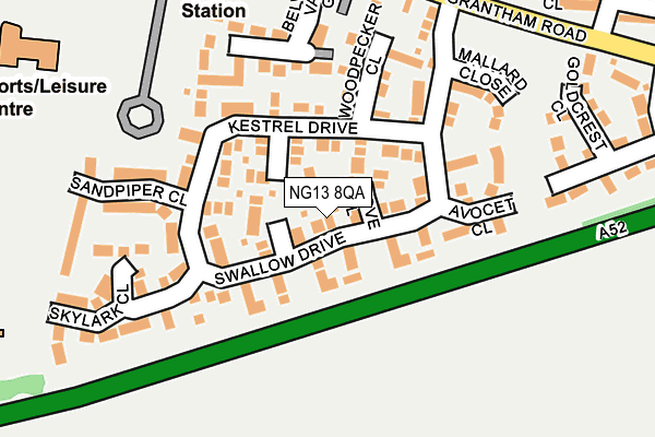 NG13 8QA map - OS OpenMap – Local (Ordnance Survey)