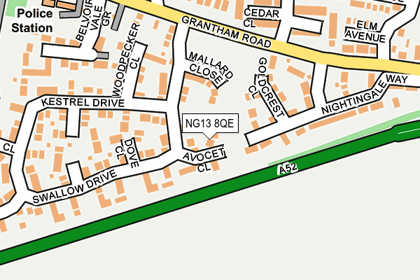 NG13 8QE map - OS OpenMap – Local (Ordnance Survey)