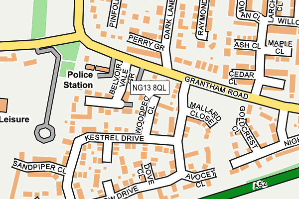 NG13 8QL map - OS OpenMap – Local (Ordnance Survey)