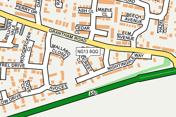 NG13 8QQ map - OS OpenMap – Local (Ordnance Survey)