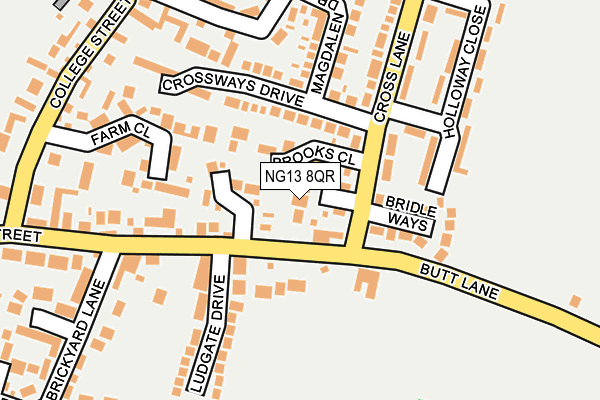 NG13 8QR map - OS OpenMap – Local (Ordnance Survey)