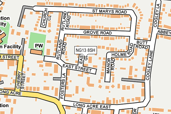 NG13 8SH map - OS OpenMap – Local (Ordnance Survey)