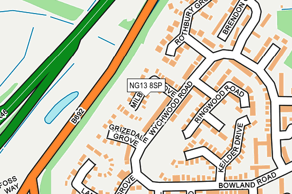 NG13 8SP map - OS OpenMap – Local (Ordnance Survey)