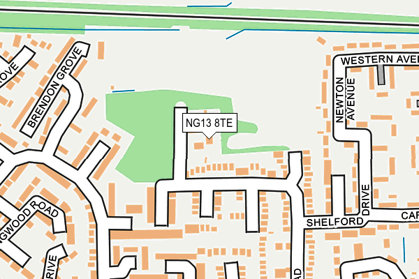 NG13 8TE map - OS OpenMap – Local (Ordnance Survey)