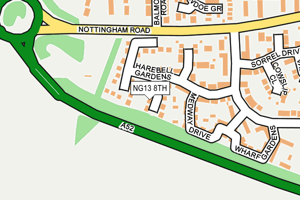 NG13 8TH map - OS OpenMap – Local (Ordnance Survey)