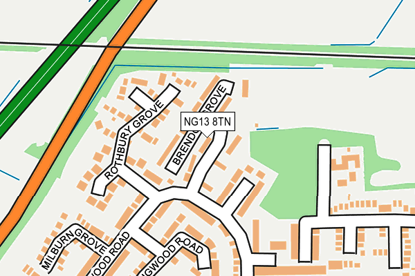 NG13 8TN map - OS OpenMap – Local (Ordnance Survey)