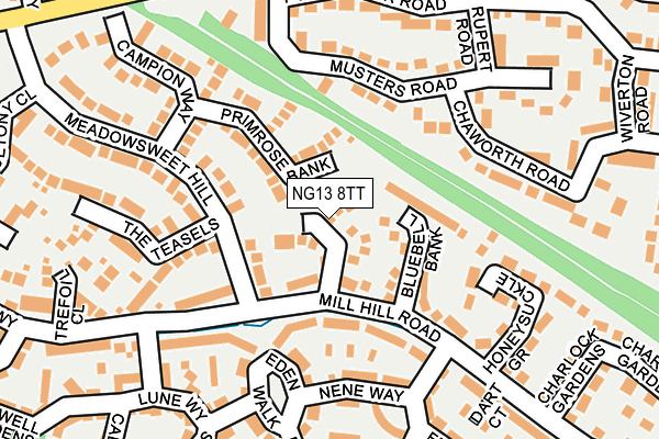 NG13 8TT map - OS OpenMap – Local (Ordnance Survey)