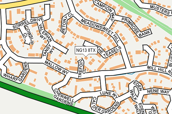 NG13 8TX map - OS OpenMap – Local (Ordnance Survey)