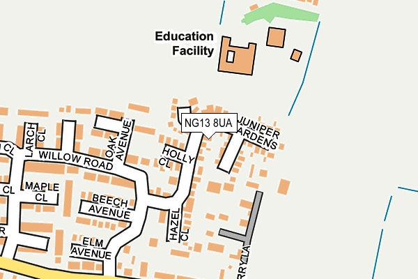 NG13 8UA map - OS OpenMap – Local (Ordnance Survey)