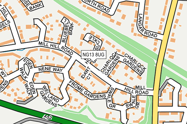 NG13 8UG map - OS OpenMap – Local (Ordnance Survey)