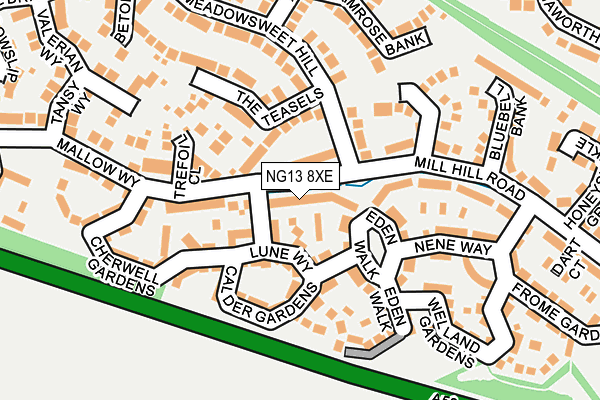 NG13 8XE map - OS OpenMap – Local (Ordnance Survey)