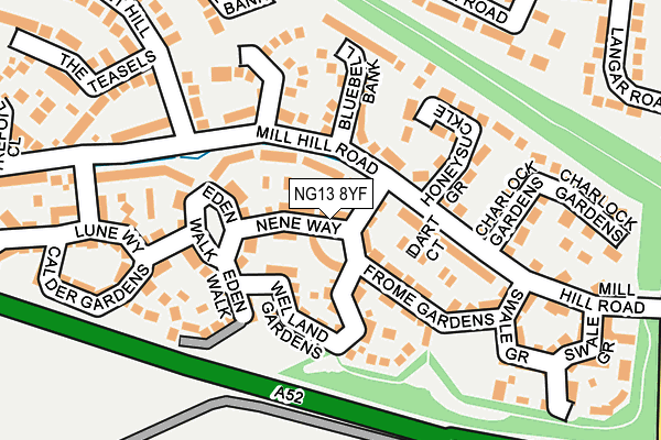 NG13 8YF map - OS OpenMap – Local (Ordnance Survey)