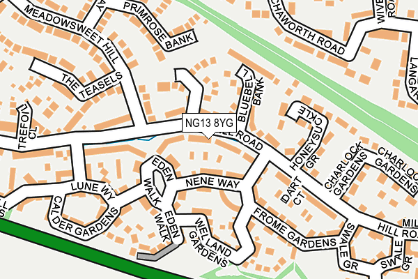 NG13 8YG map - OS OpenMap – Local (Ordnance Survey)