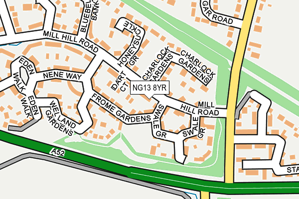 NG13 8YR map - OS OpenMap – Local (Ordnance Survey)