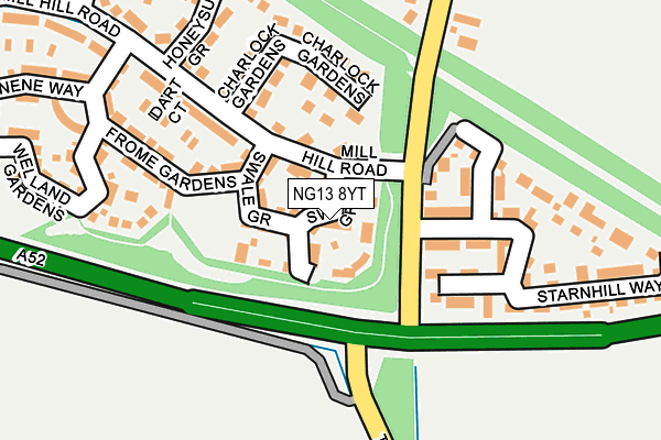 NG13 8YT map - OS OpenMap – Local (Ordnance Survey)
