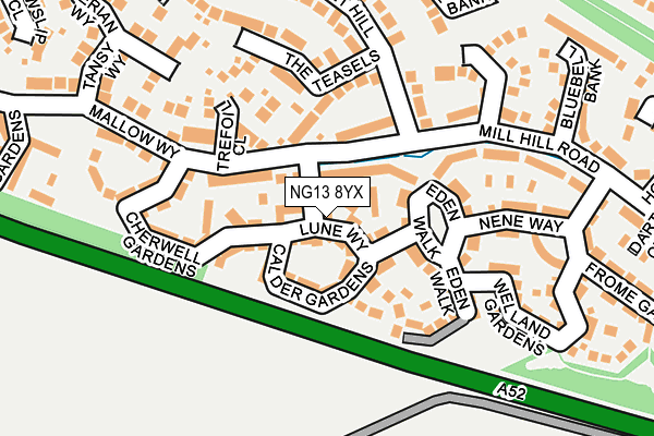 NG13 8YX map - OS OpenMap – Local (Ordnance Survey)