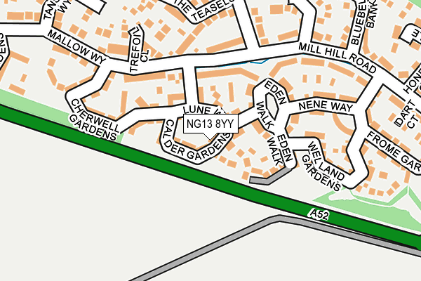 NG13 8YY map - OS OpenMap – Local (Ordnance Survey)