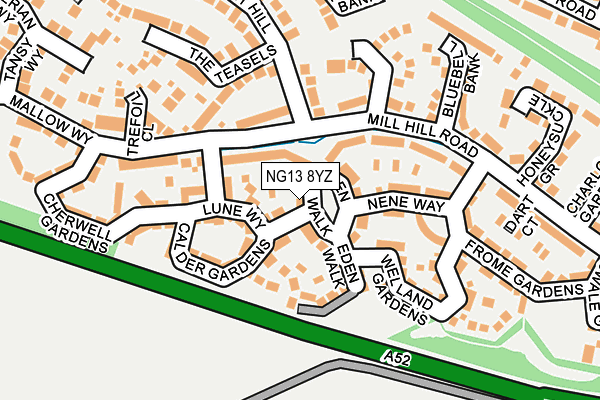 NG13 8YZ map - OS OpenMap – Local (Ordnance Survey)