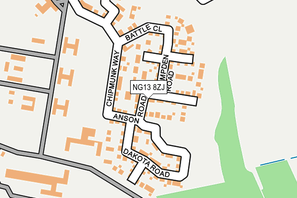 NG13 8ZJ map - OS OpenMap – Local (Ordnance Survey)