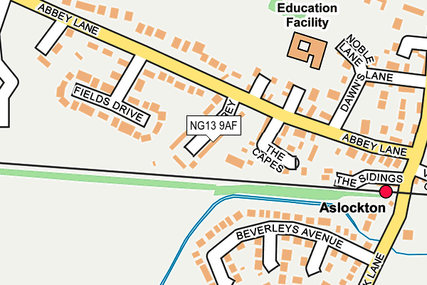 NG13 9AF map - OS OpenMap – Local (Ordnance Survey)