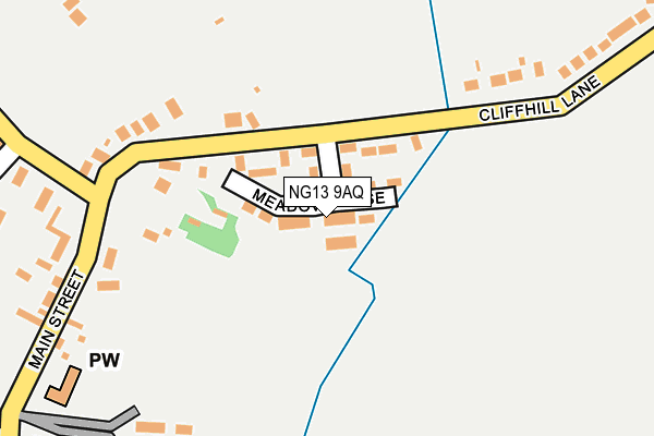 NG13 9AQ map - OS OpenMap – Local (Ordnance Survey)